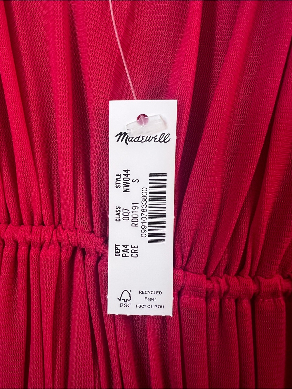 Madewell Red Spaghetti-Strap Maxi Dress with Side Ties | NWT - Picture 5 of 7